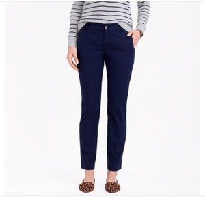J. Crew Womens Chino Pants Frankie Stretch Slim Fit Mid Rise Navy Blue Size 6